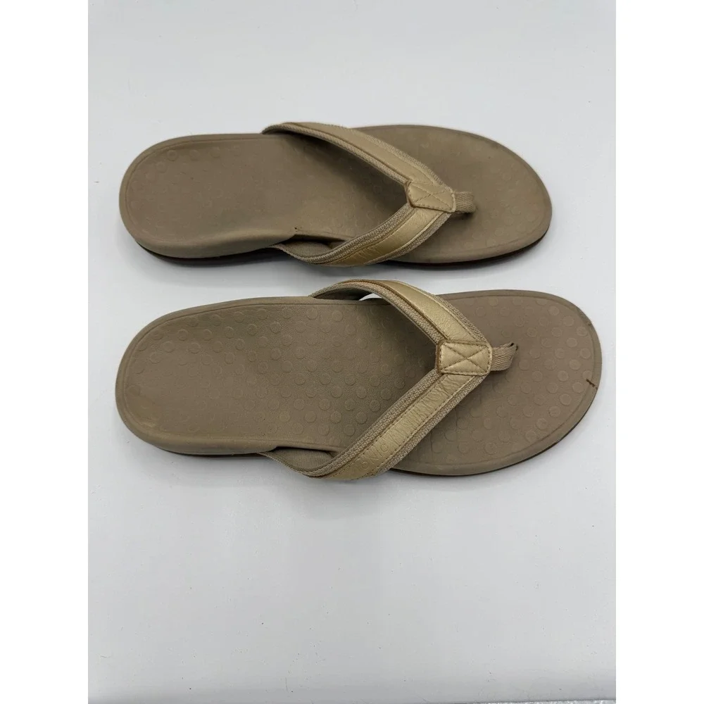 Vionic Tide II Gold Orthotic Sandals Womens 7 Beach Resort Pool Summer Support